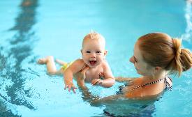 mum and baby in the pool